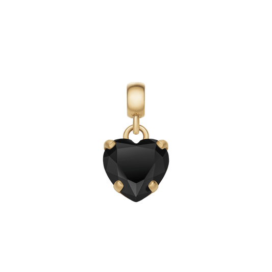Heart Black Crystal Charm G