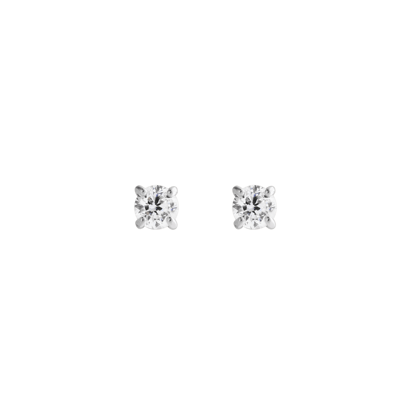 Mirelle Solitaire Stud Earrings Silver