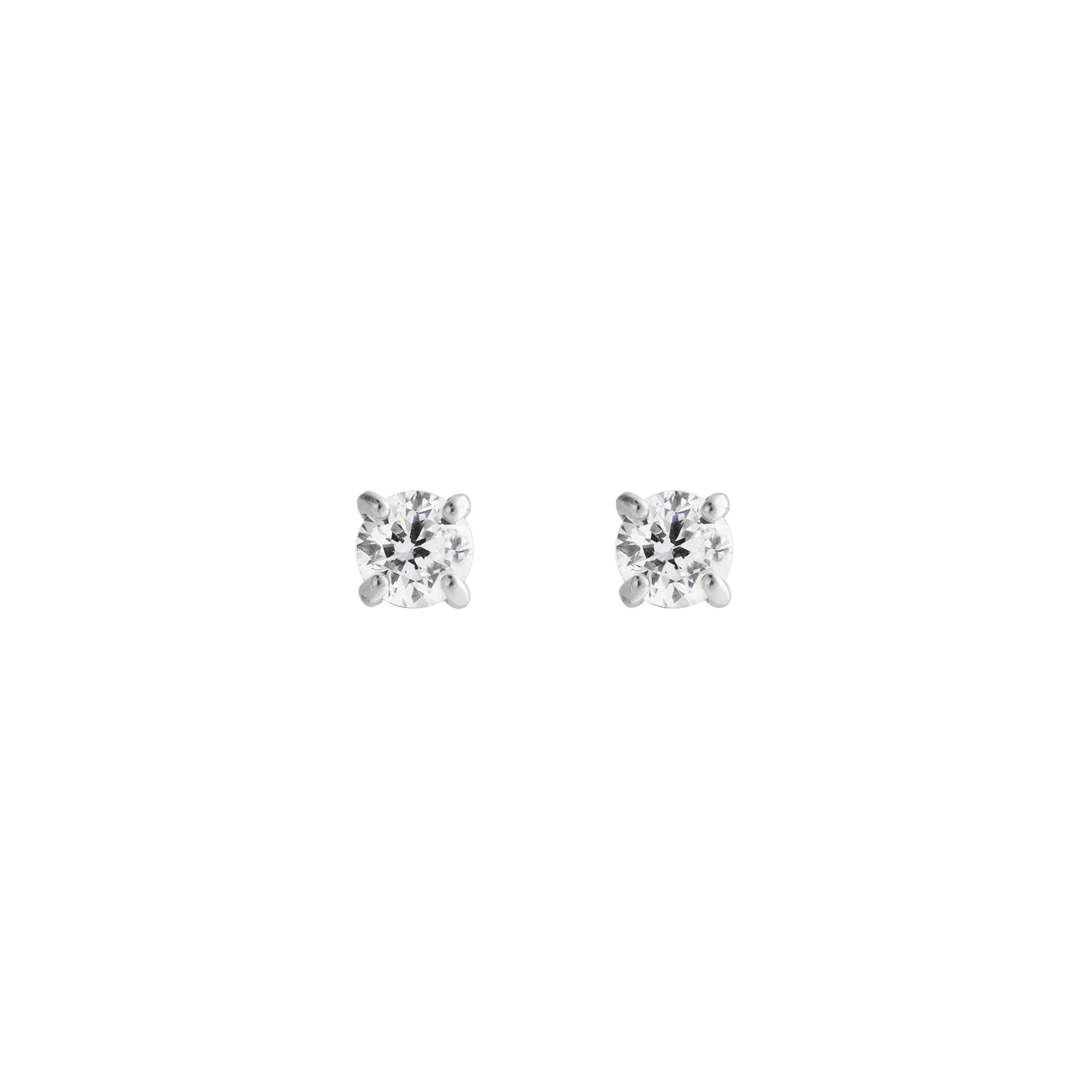 Mirelle Solitaire Stud Earrings Silver