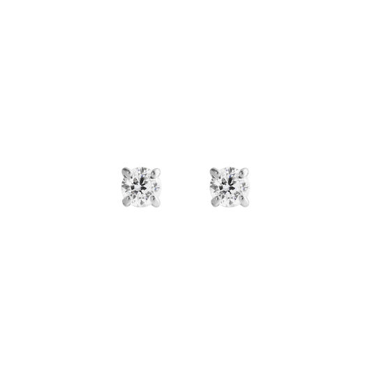 Mirelle Solitaire Stud Earrings Silver