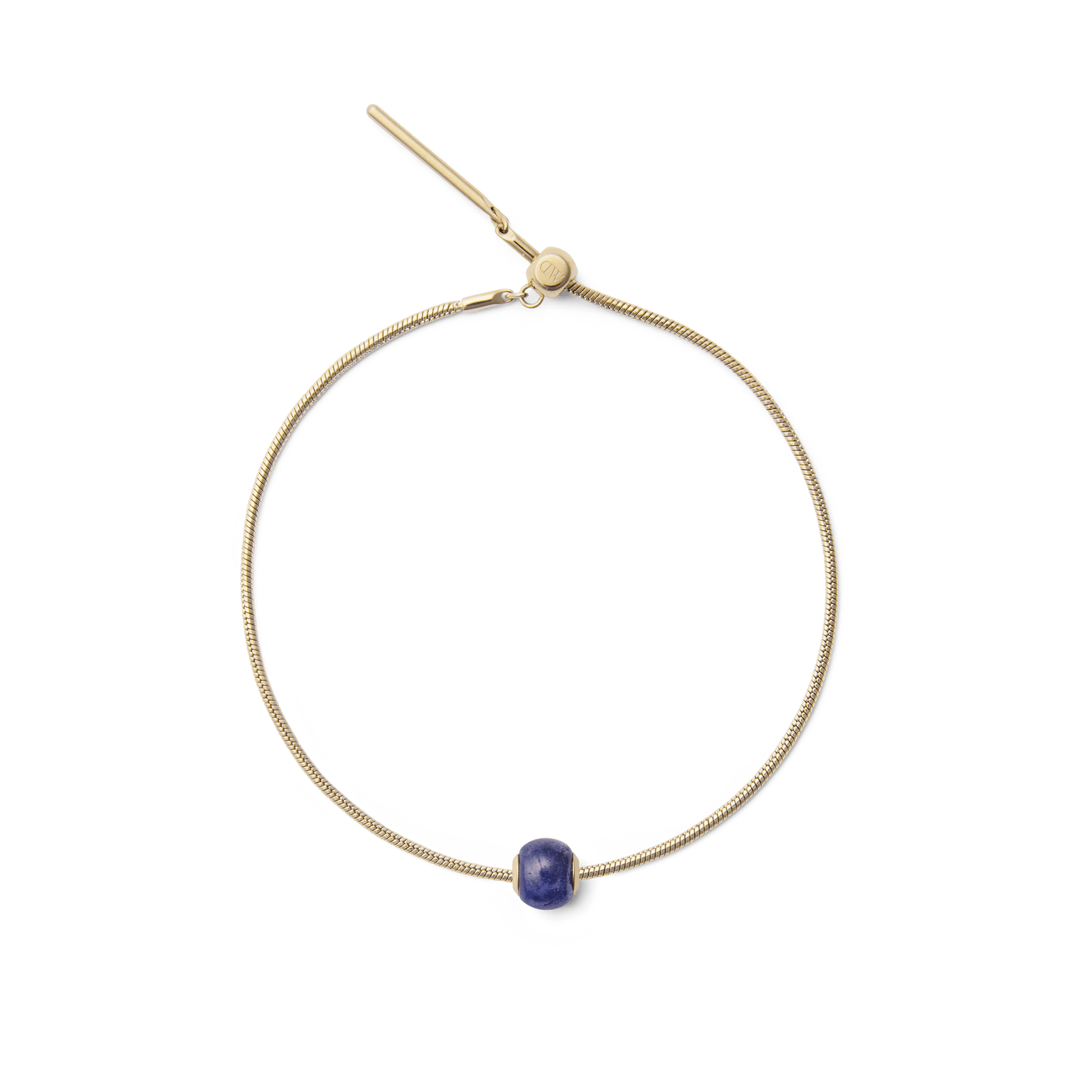 Blue Spot Orb Gold Charm