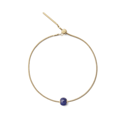 Blue Spot Orb Gold Charm