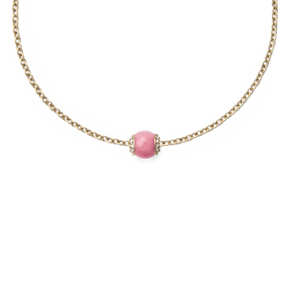 Rhodonite Crystal Orb Gold Charm