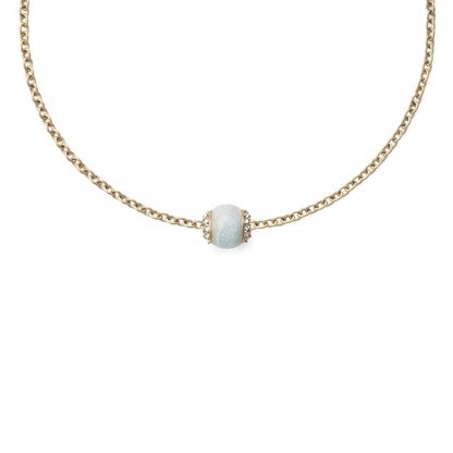 Amazonite Crystal Orb Gold Charm