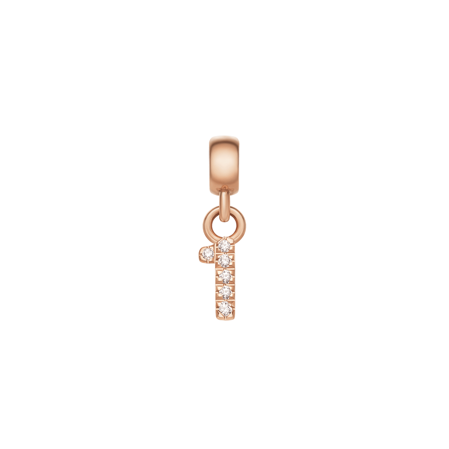 Crystal Number Charm Rose Gold