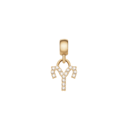 Crystal Zodiac Charm Gold