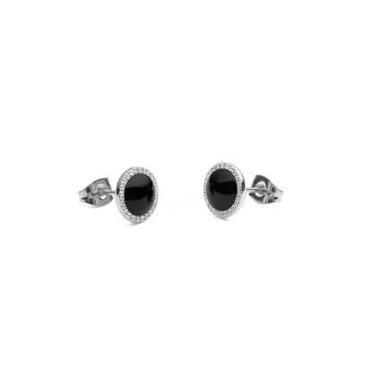 Audrey Earrings Black Agathe Silver