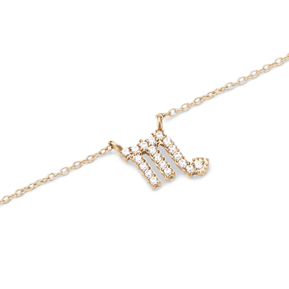Crystal Zodiac Chain Necklace Gold