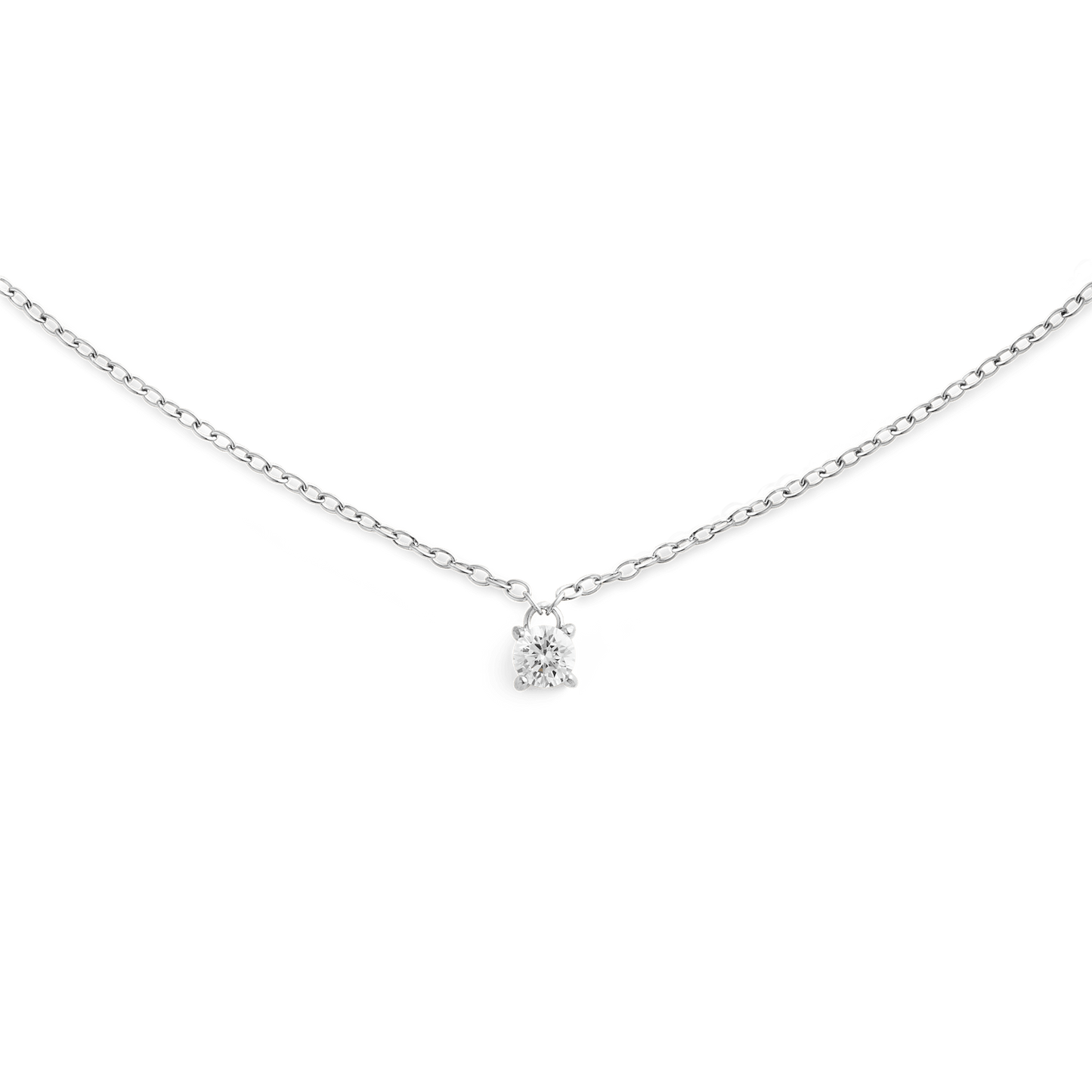 Mirelle Solitaire Necklace Silver