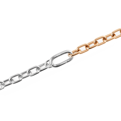 Contrast Link Necklace Two Tone Rose Gold