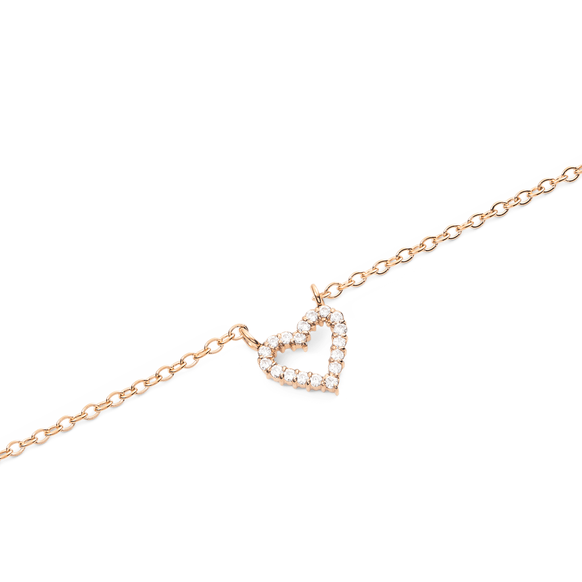 Mirelle Heart Necklace Rose Gold