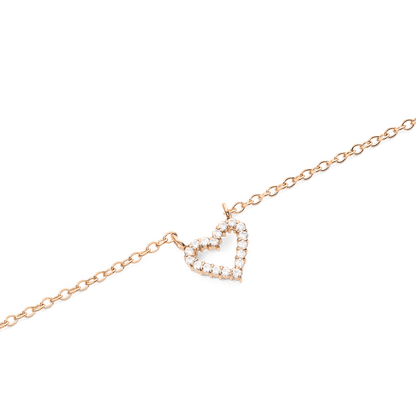 Mirelle Heart Necklace Rose Gold