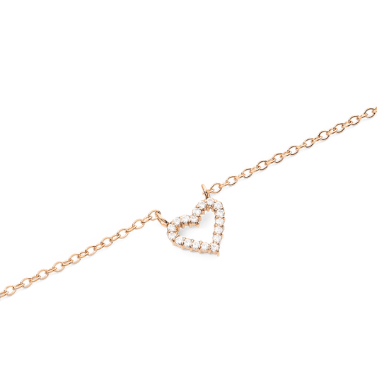 Mirelle Heart Necklace Rose Gold