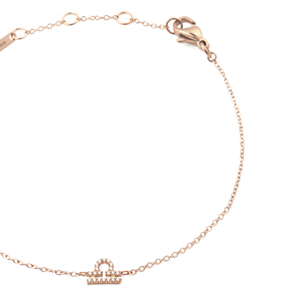 Crystal Zodiac Chain Bracelet Rose Gold
