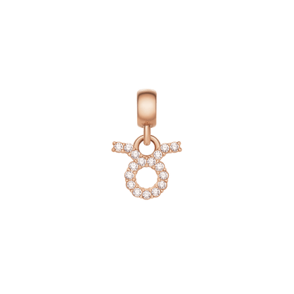 Crystal Zodiac Charm Rose Gold