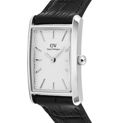Bound Black Crocodile Guilloché Silver