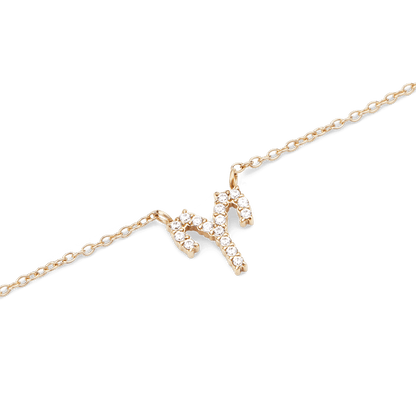 Crystal Zodiac Chain Necklace Gold