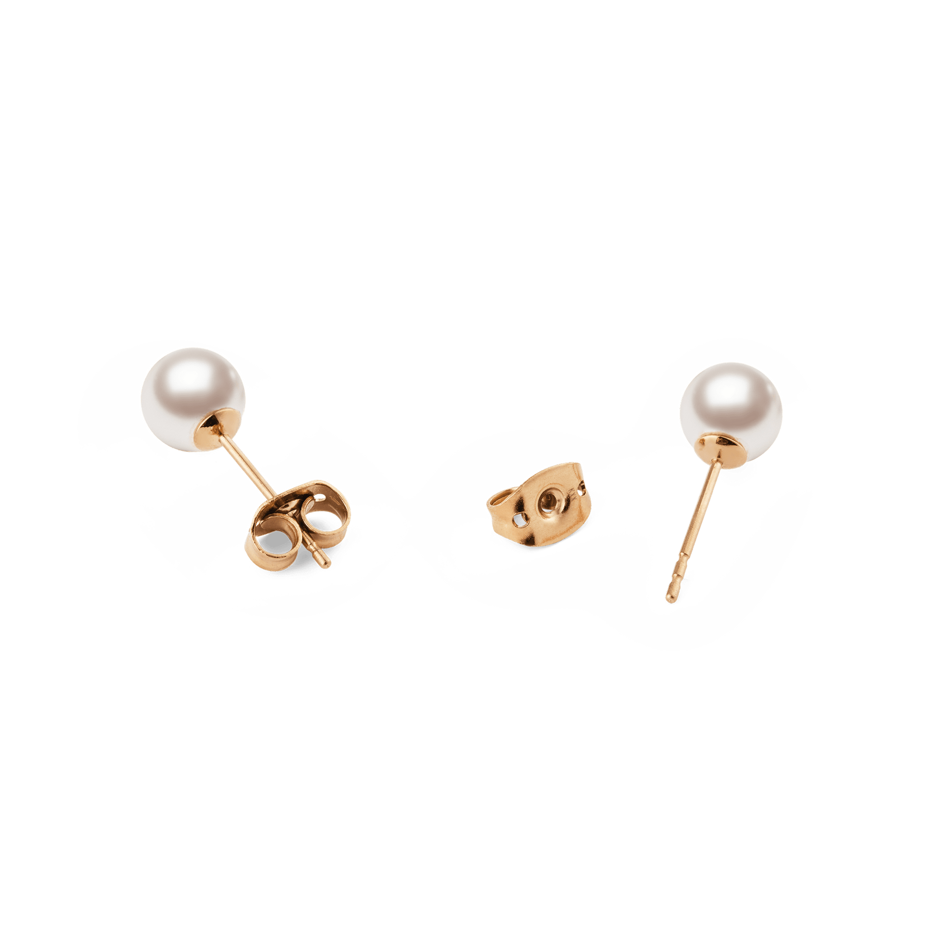 Pearl Stud Earrings Rose Gold