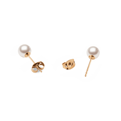 Pearl Stud Earrings Rose Gold