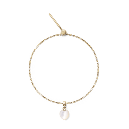 Mother of Pearl Heart Gold Charm