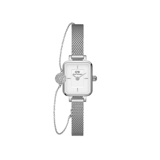 Quadro Mini Sterling & Pavé Crystal Pendant Bracelet Silver