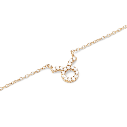 Crystal Zodiac Chain Necklace Gold