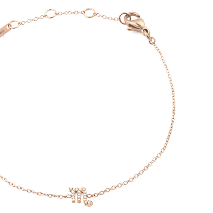 Crystal Zodiac Chain Bracelet Rose Gold