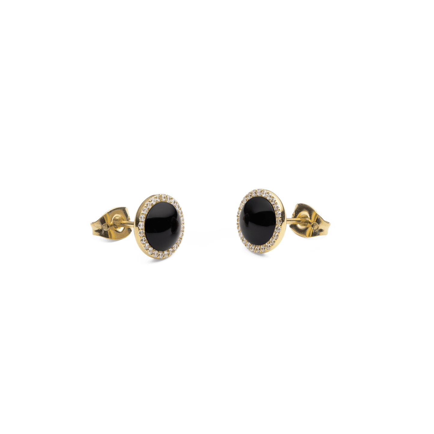 Audrey Earrings Black Agathe Gold