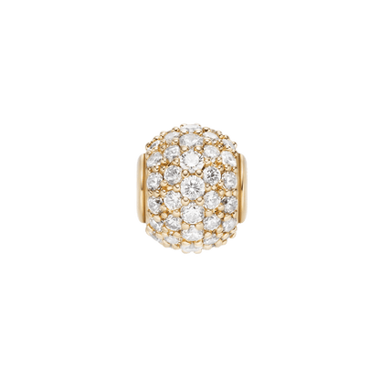 Pavé Orb White Crystal Charm Gold