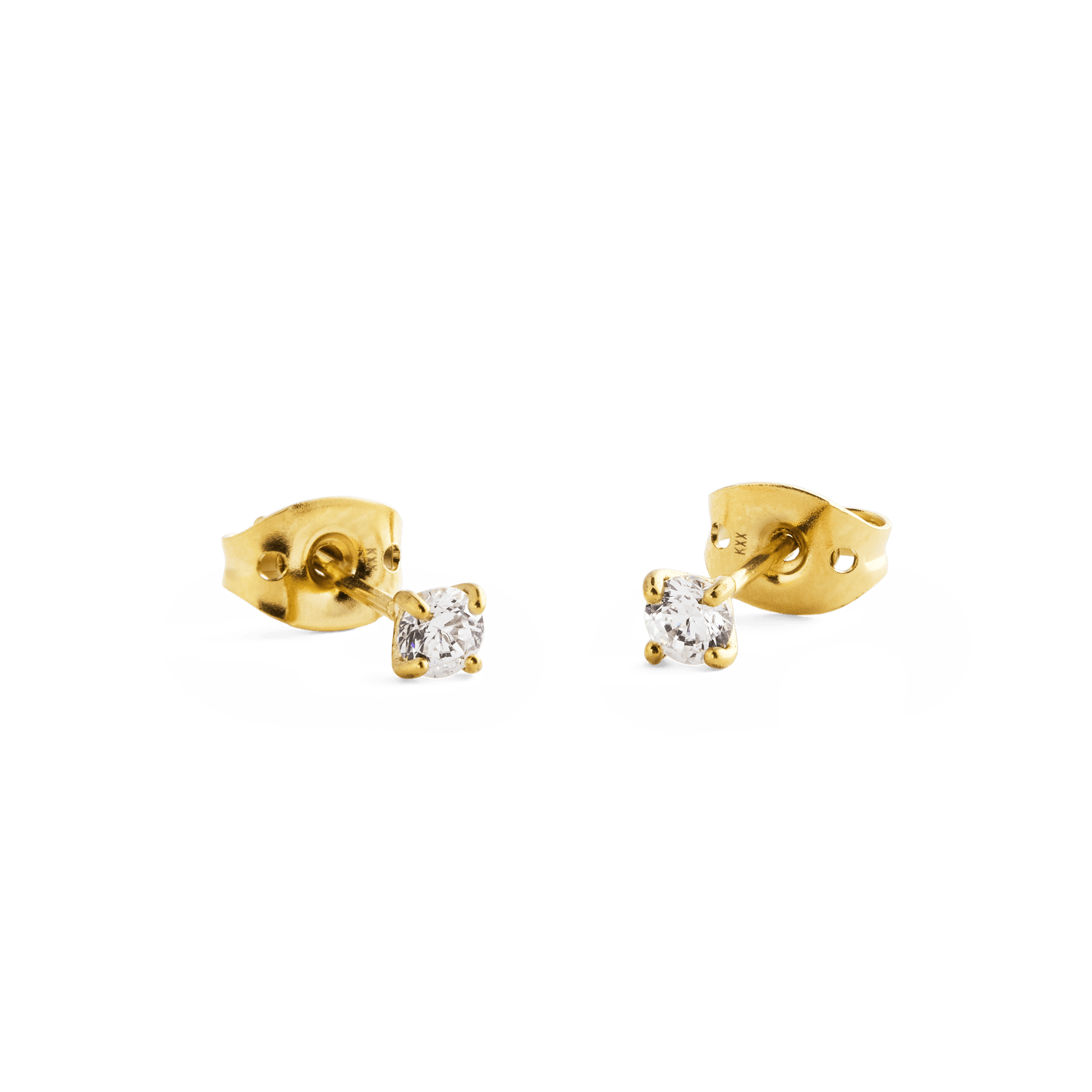 Mirelle Solitaire Stud Earrings Gold