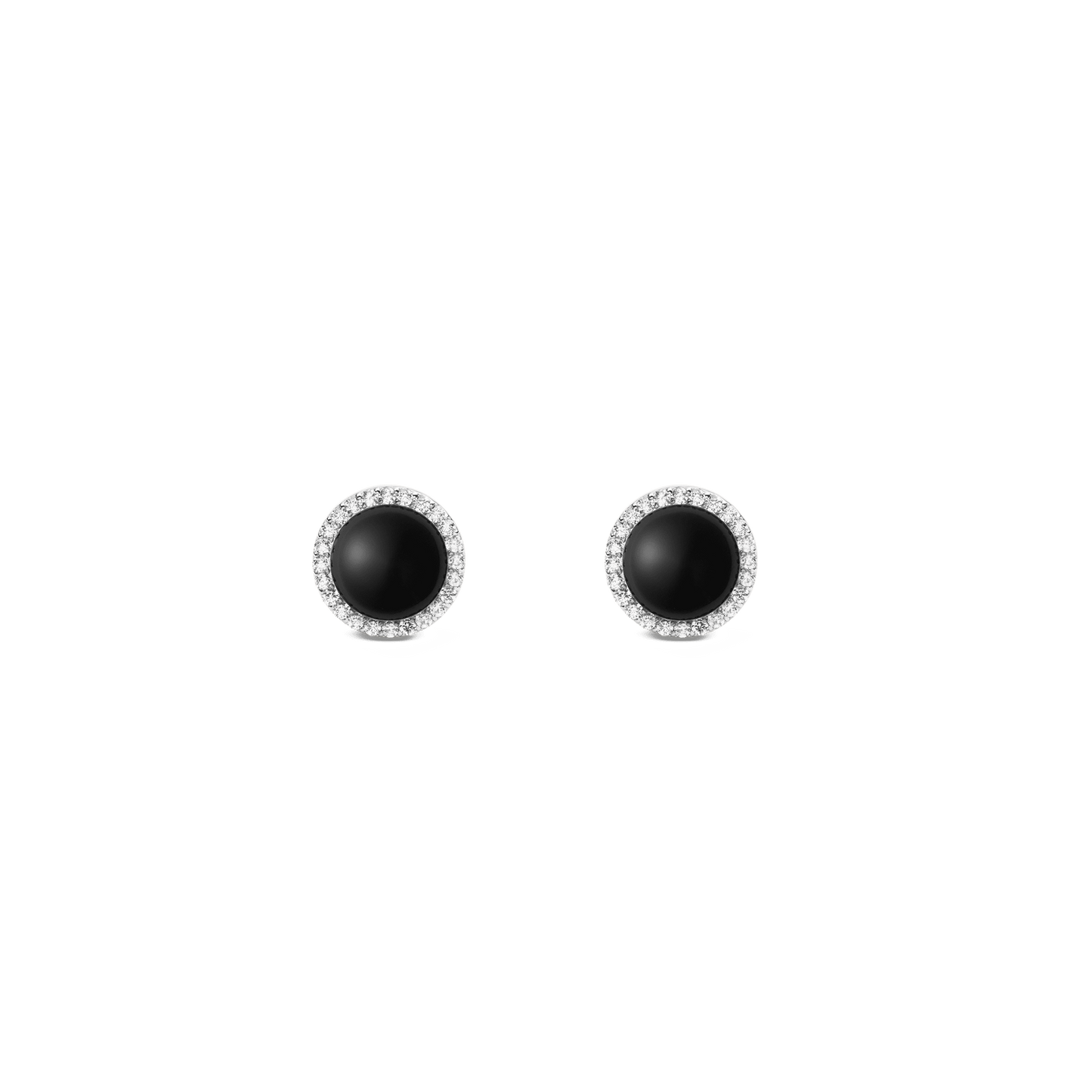 Audrey Earrings Black Agathe Silver