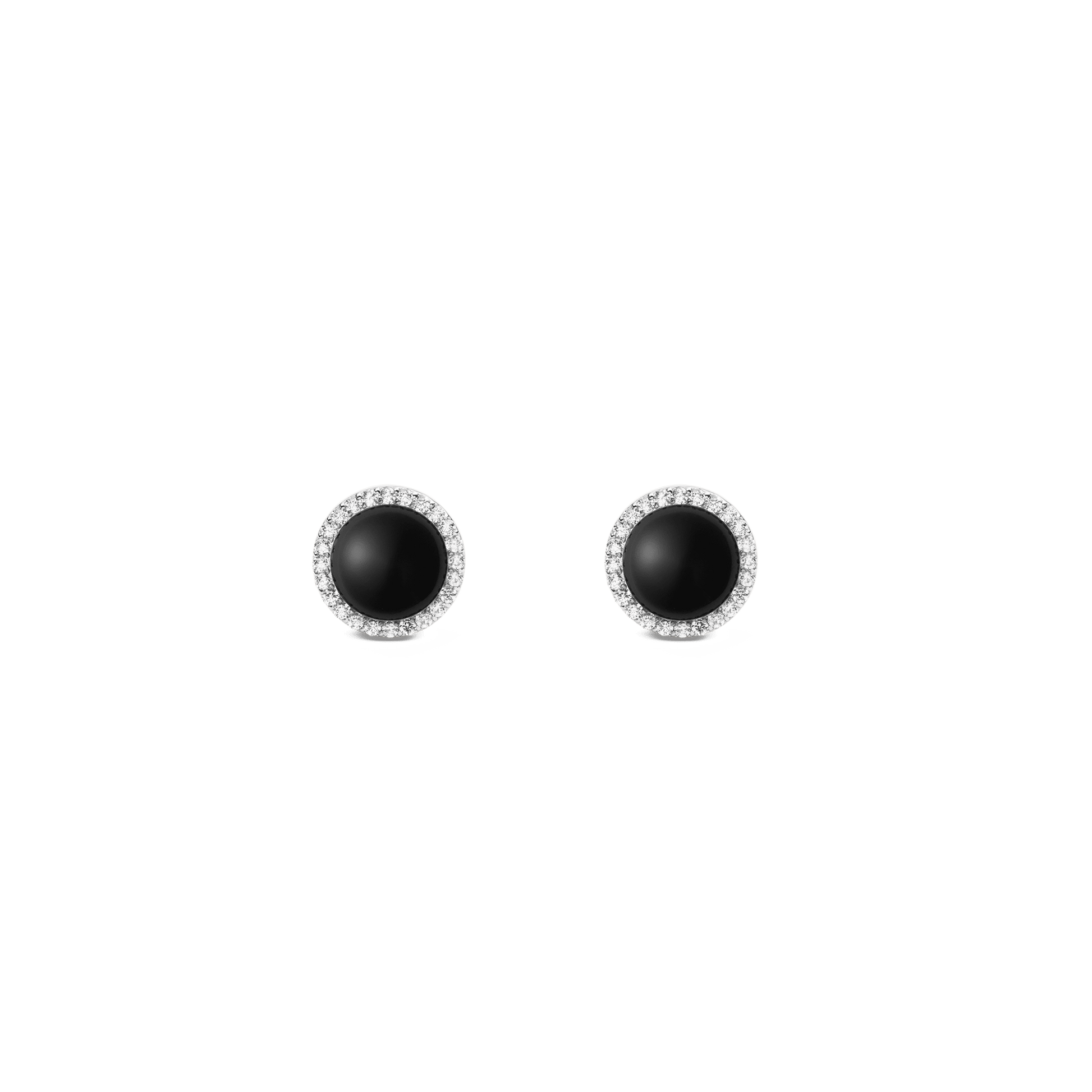 Audrey Earrings Black Agathe Silver