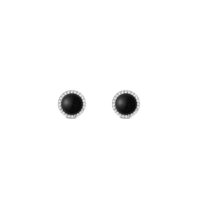 Audrey Earrings Black Agathe Silver