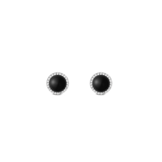 Audrey Earrings Black Agathe Silver