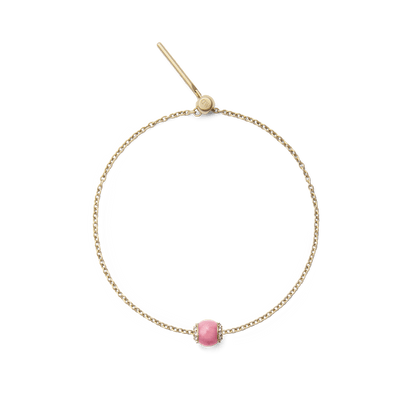 Rhodonite Crystal Orb Gold Charm