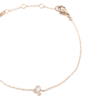 Crystal Zodiac Chain Bracelet Rose Gold