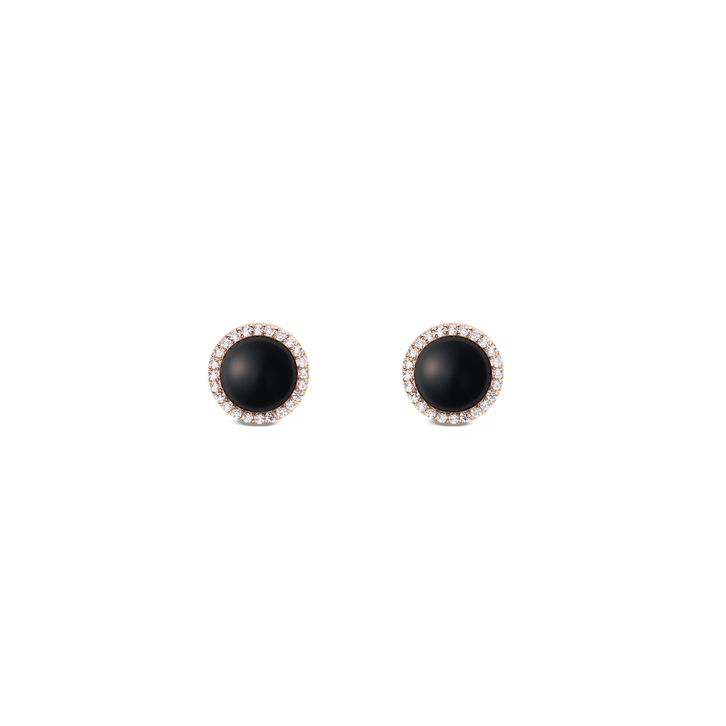 Audrey Earrings Black Agathe Rose Gold