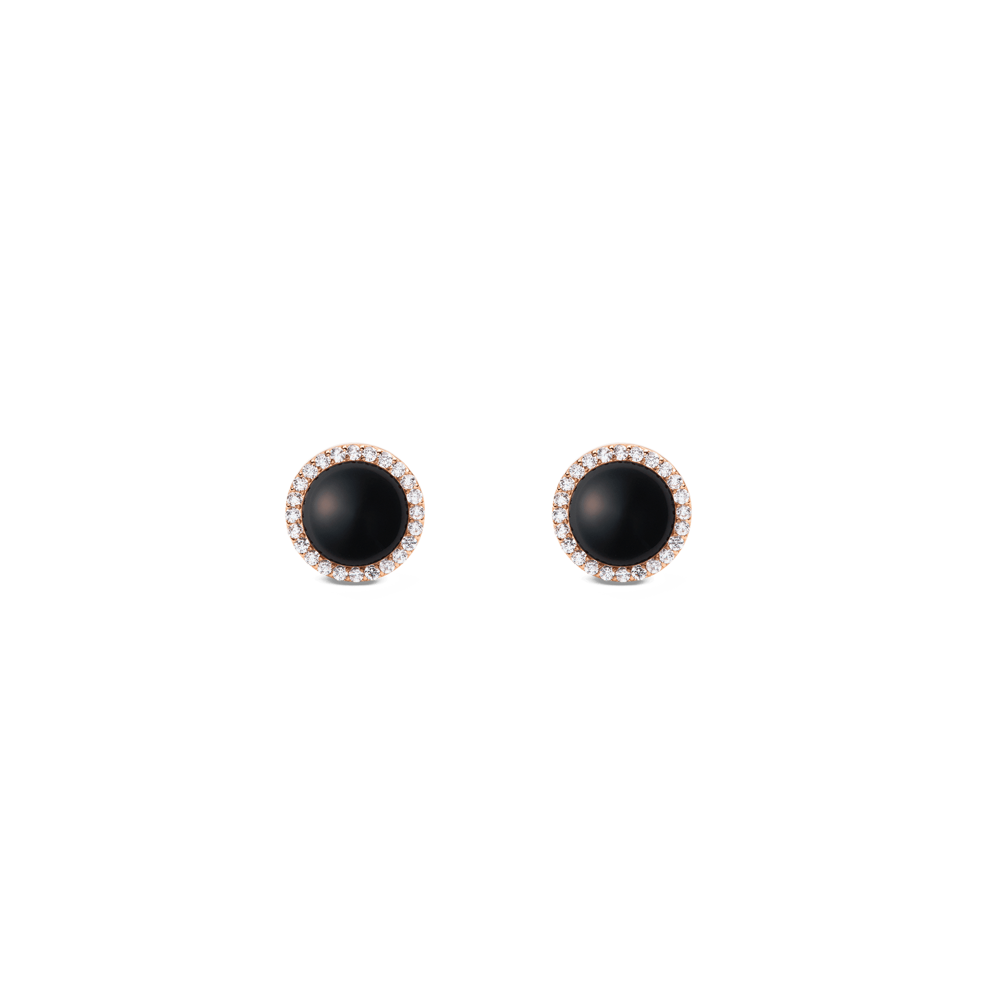 Audrey Earrings Black Agathe Rose Gold