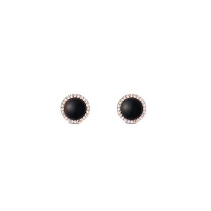 Audrey Earrings Black Agathe Rose Gold