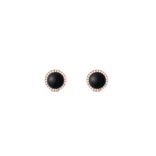 Audrey Earrings Black Agathe Rose Gold