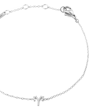 Crystal Zodiac Chain Bracelet Silver