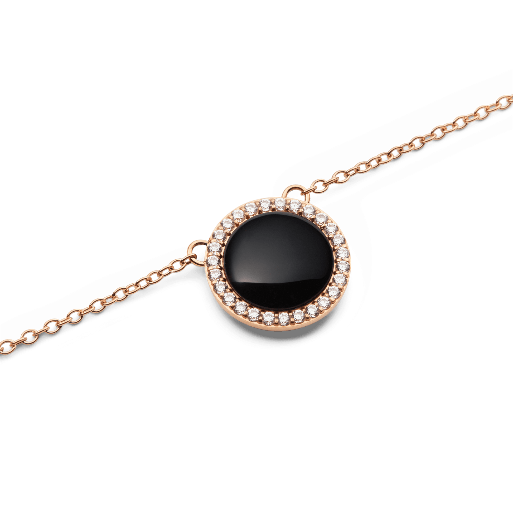 Audrey Necklace Black Agathe Rose Gold