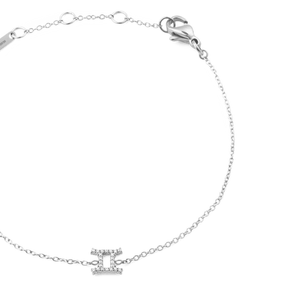 Crystal Zodiac Chain Bracelet Silver
