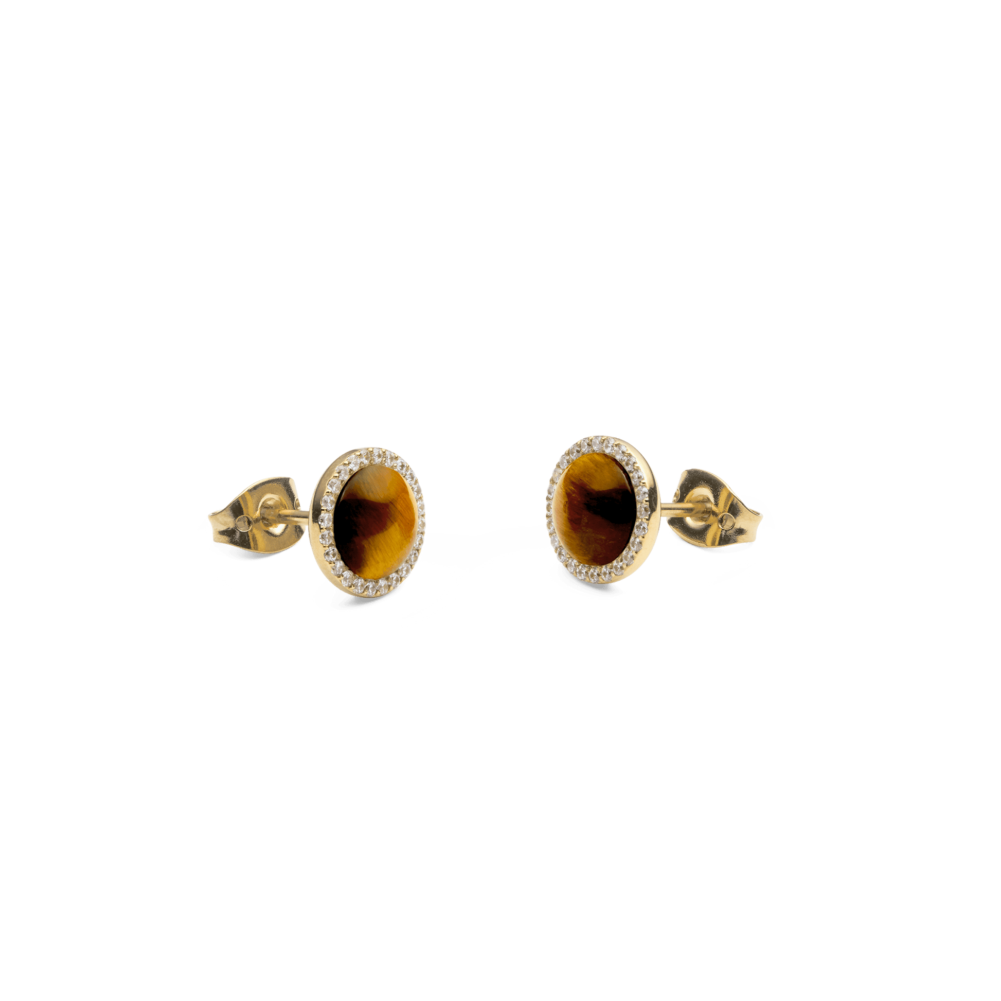 Audrey Earrings Tiger Eye Gold