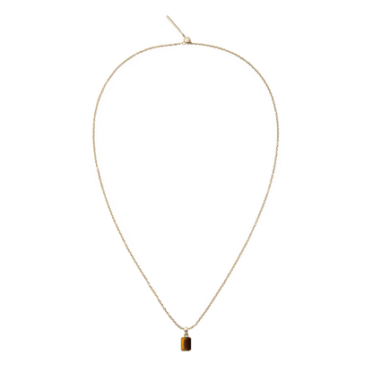 Tiger eye Octagon Gold Charm