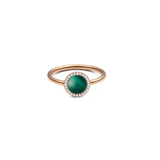 Audrey Ring Malachite Rose Gold