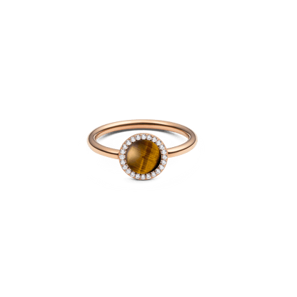 Audrey Ring Tiger Eye Rose Gold