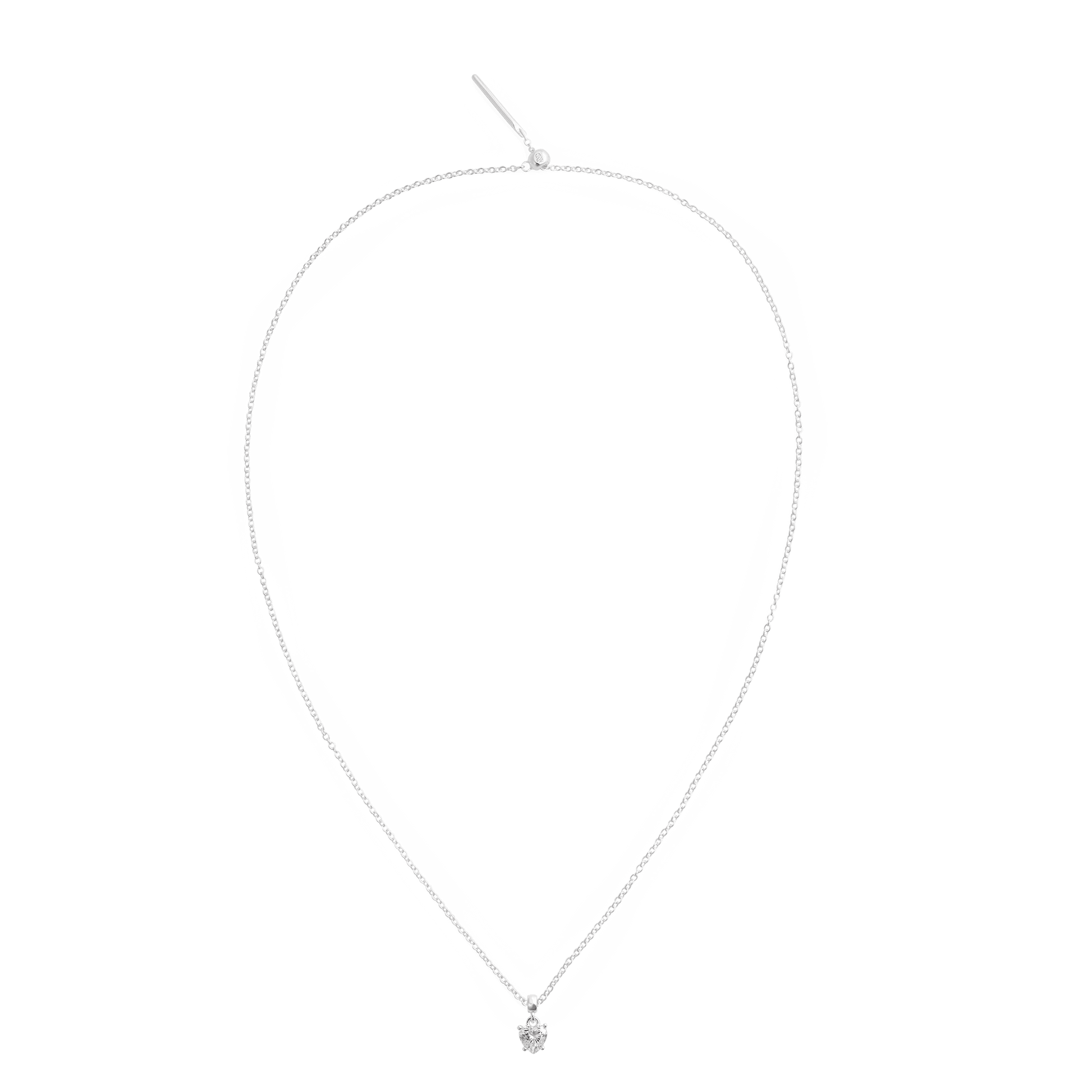 Heart White Crystal Charm S925 Sterling Silver
