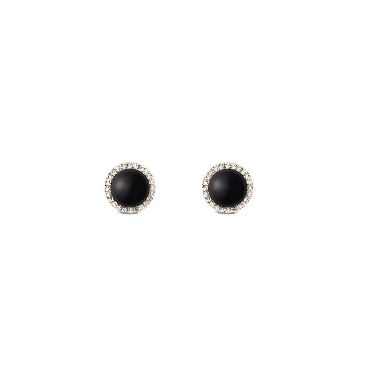 Audrey Earrings Black Agathe Gold