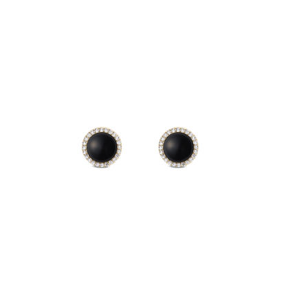 Audrey Earrings Black Agathe Gold